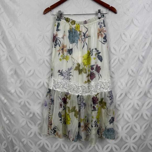 SEE BY CHLOÉ Lace Trimmed Flora Voile Midi Skirt Size 2 NWT $405 - Picture 16 of 16